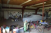 The left-hand side of the garage/shop.  