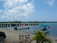 The small boat harbor at Placencia, Belize.  