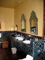 Plenty of room in this bathroom.  