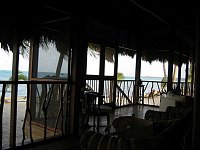 The entire front of the villa is screens and thatched roof, looking out on the beach and the ocean.  Not a bad place to spend some time!  