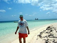 Doug on the beach at Silk Cayes.  