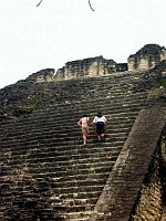 John and Margaret climb a pyramid.  