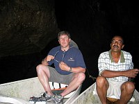 John and our guide in the caving canoes.  
